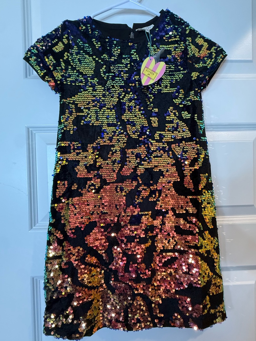 Hayden Black Multicolor Sequin Shift Dress